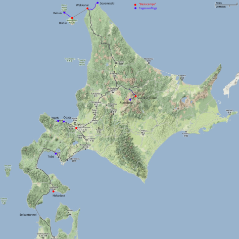 Karte Hokkaido