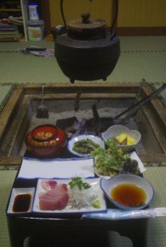 Choyomon, Ainokura, Abendessen